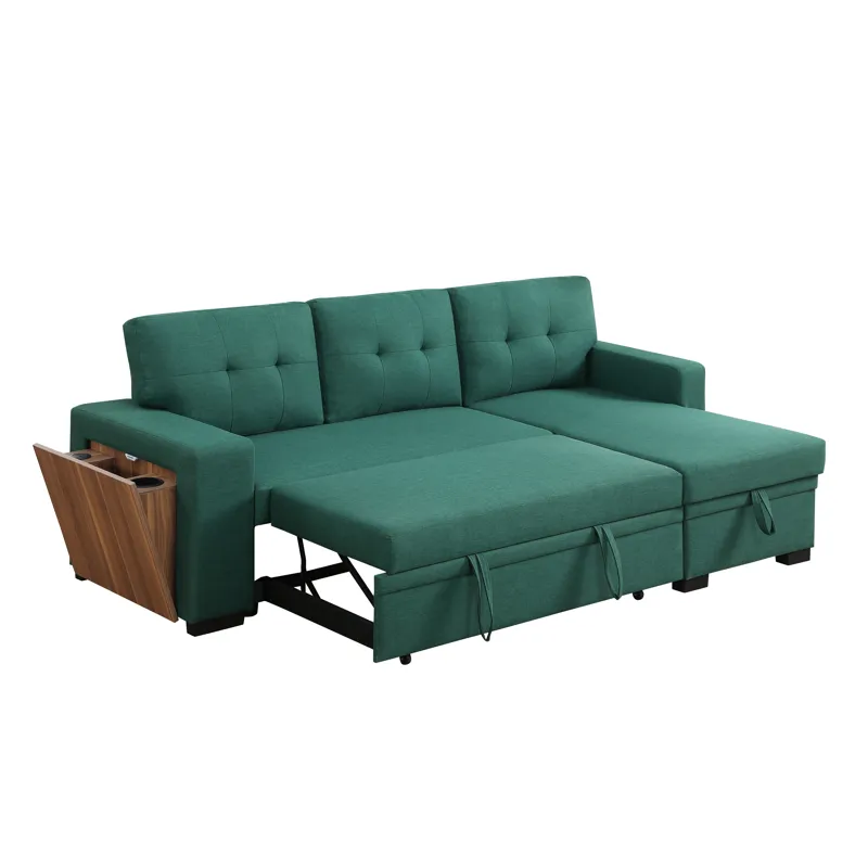 3 Piece Upholstered Sectional - Green