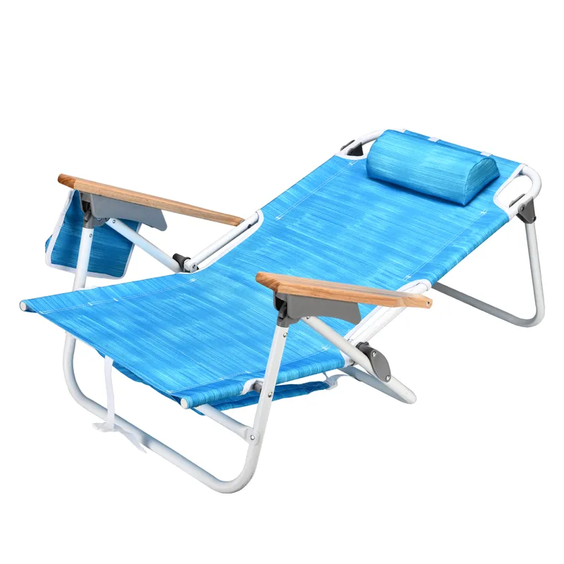 Backpack Beach Chair For Adults, Beach Towel, 5 Position Chair With Pouch Folding Lightweight Positi