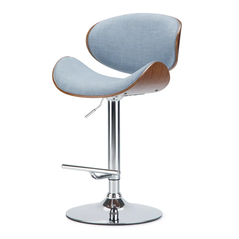 Marana - Bentwood Adjustable Swivel Bar Stool - Denim Blue
