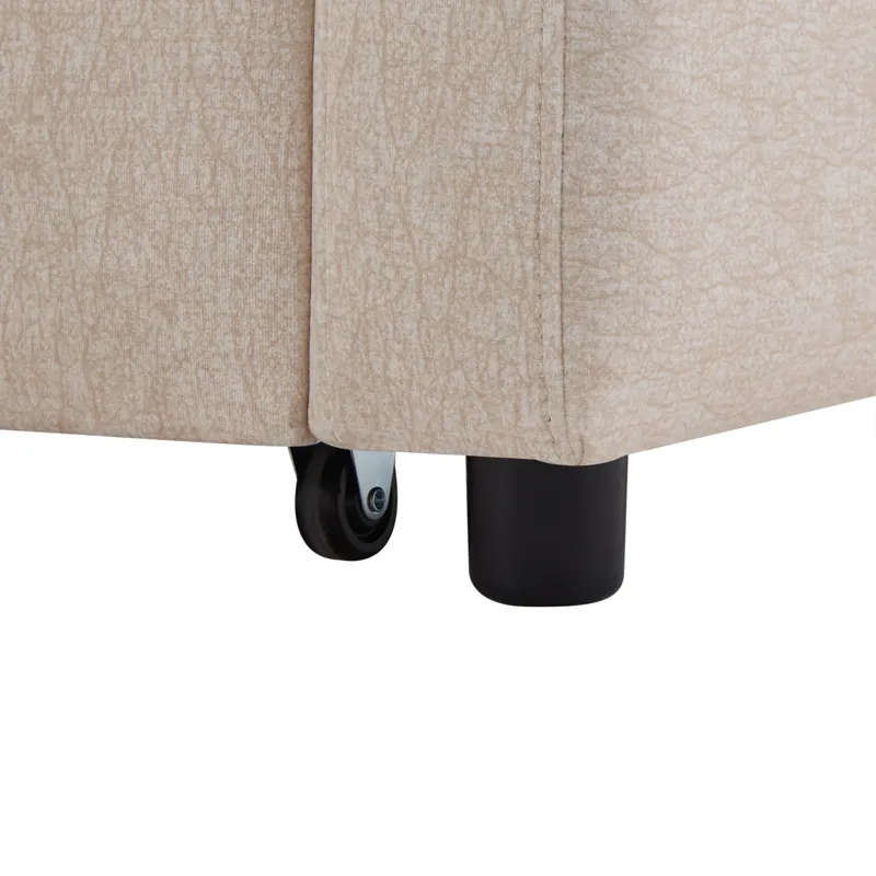 Convertible Sofa Bed Loveseat Sofa With Three USB Ports, Two Side Pockets, Two Cup Holders And 360° 