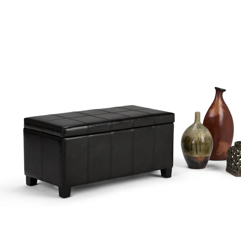 Dover - Storage Ottoman Bench - Midnight Black