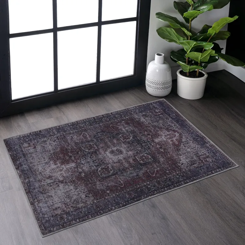 2\' x 3\' Washable Area Rugs, Low-Pile, Non-Slip, Non-Shedding, Foldable, Kid & Pet Friendly Area Ru
