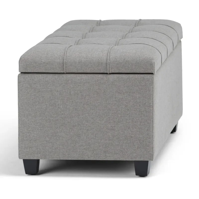 Sienna - Storage Ottoman Bench - Dove Grey