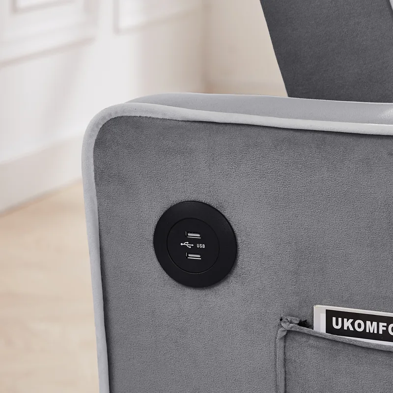 Sofa Bed, 3 In 1 Convertible Sofa Chair Bed, Adjustable Backrest Chair, Chaise Lounge With USB Ports