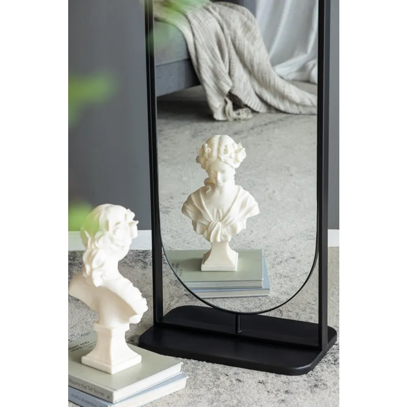 Full Length Standing Mirror, 360° Swivel Floor Mirror For Bedroom Living Room Vanity Entryway - Blac