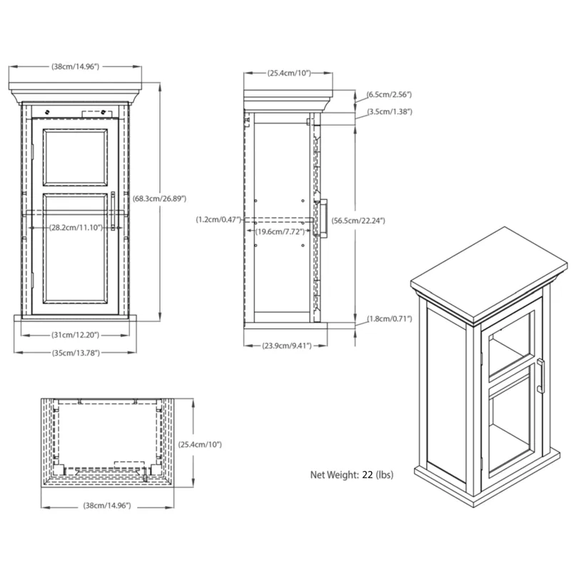Avington - Single Door Wall Cabinet - Pure White