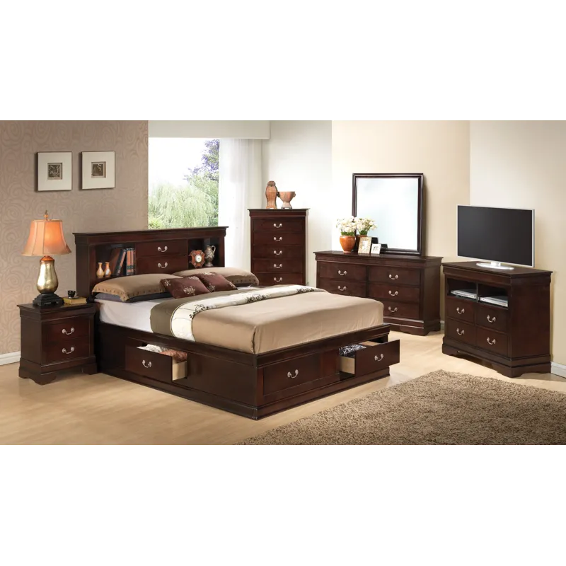 Louis Phillipe - G3125B-QSB Queen Storage Bed - Cappuccino
