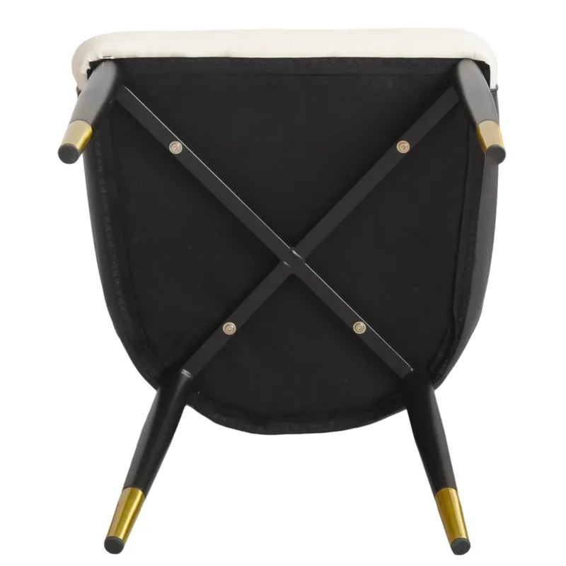 Modern PU Sponge-Filled Dining Chair, Solid Wood Metal Legs, Suitable For Restaurants, Living Rooms 