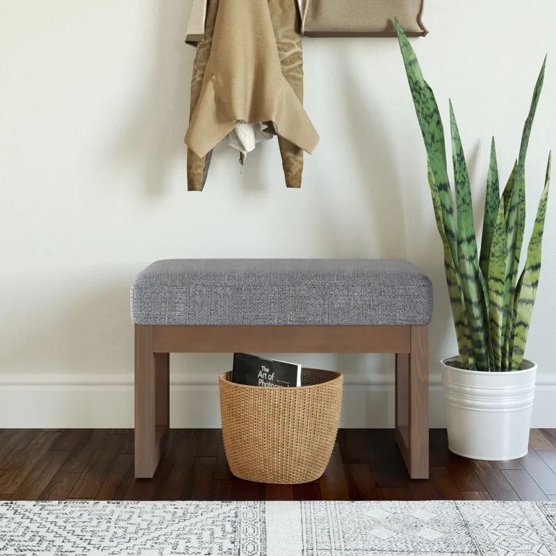 Milltown - Footstool Small Ottoman Bench - Pebble Grey