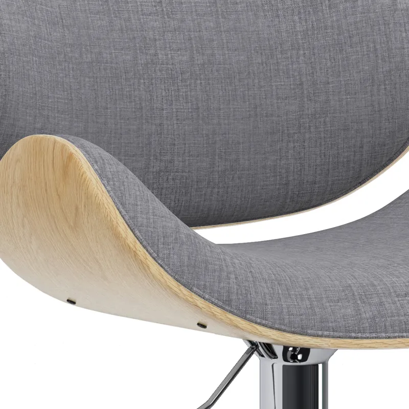 Marana - Bentwood Adjustable Swivel Bar Stool - Light Grey