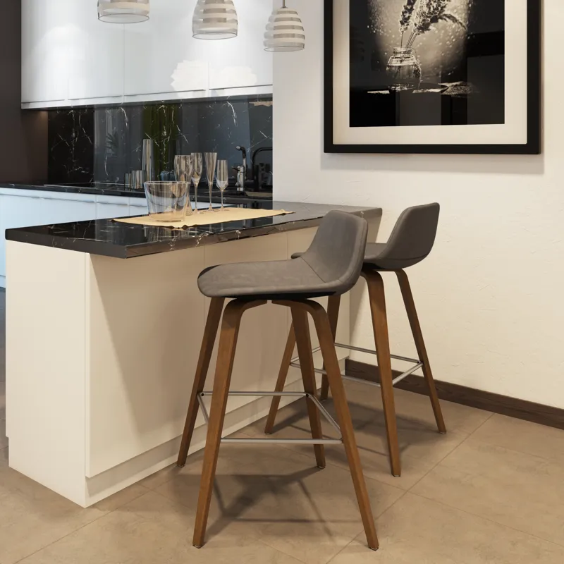 Randolph - Bentwood Counter Height Stool (Set of 2) - Distressed Grey