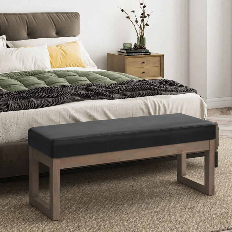 Milltown - Large Ottoman Bench - Midnight Black
