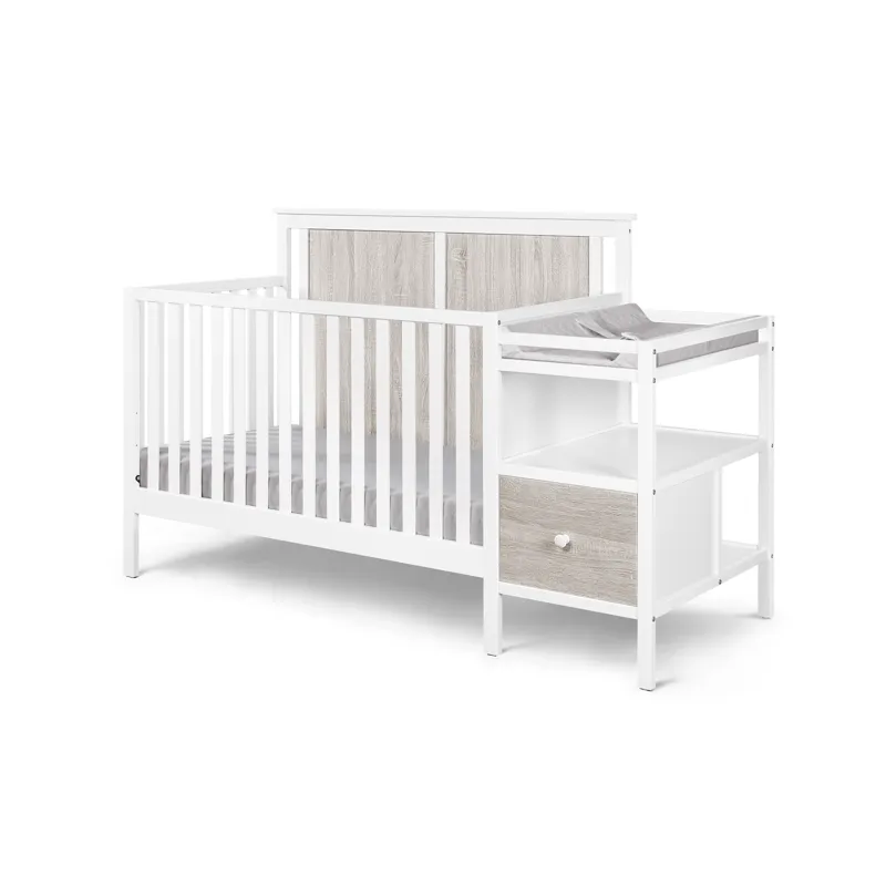 Connelly - 4-in-1 Crib and Changer Combo - White/Rockport Gray