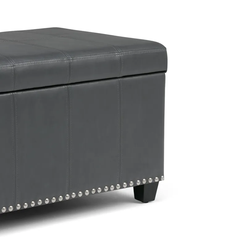 Amelia - Storage Ottoman Bench - Stone Grey