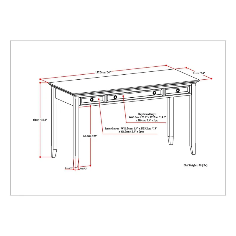 Amherst - Desk - Russet Brown