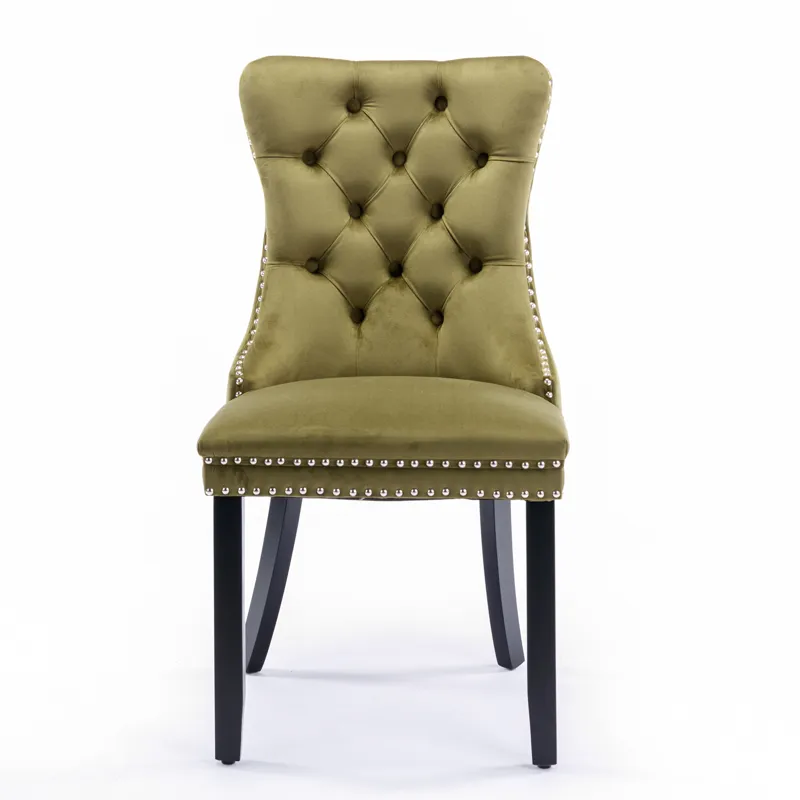 Nikki - Modern, High-End Tufted Solid Wood Contemporary Velvet Upholstered Dining Chair With Wood Le