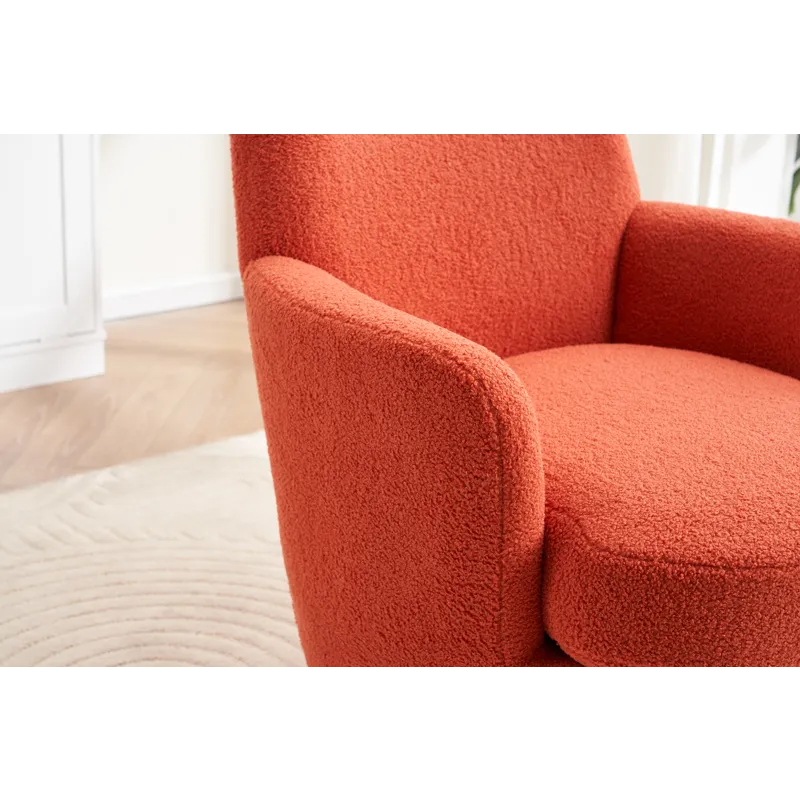 Teddy Swivel Barrel Chair, Swivel Accent Chairs Armchair For Living Room, Reading Chairs For Bedroom
