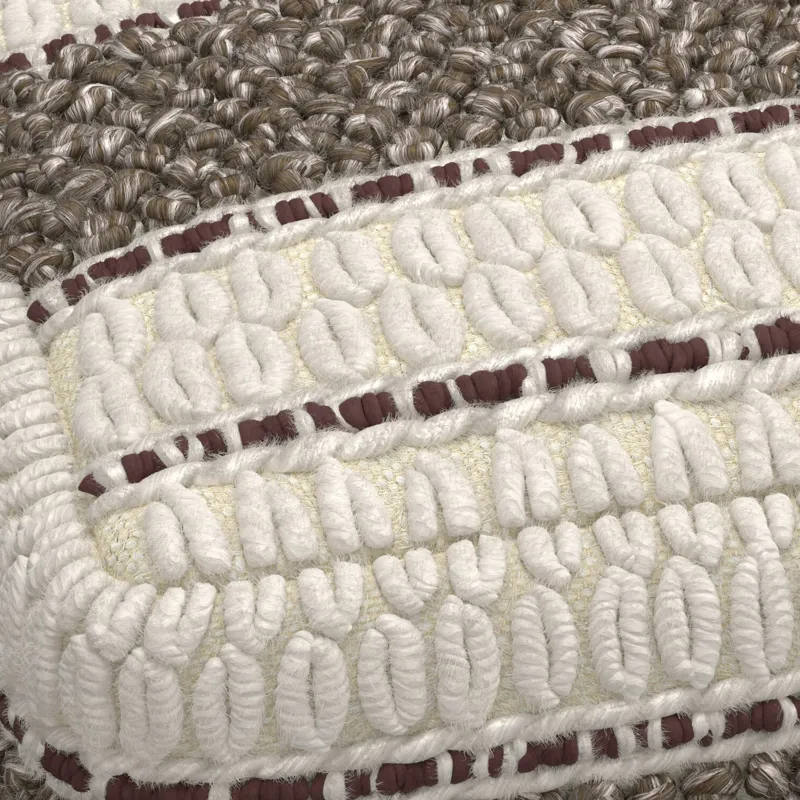 Grady - Square Pouf - Earth Tone Brown