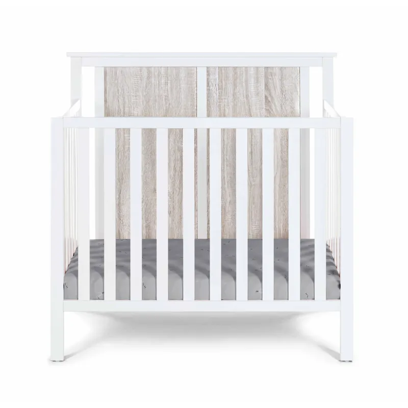 Connelly - Mini Crib With Mattress Pad - White / Rockport Gray