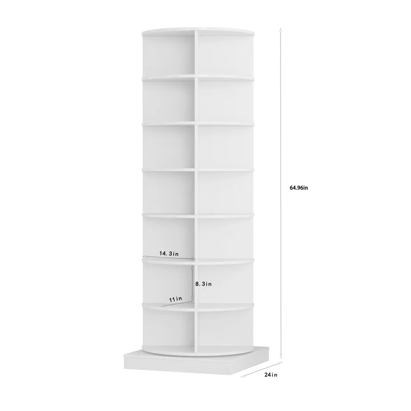 New 360 Rotating Shoe Cabinet 7 Layers Holds Up To 28 Paris Of Shoes - White