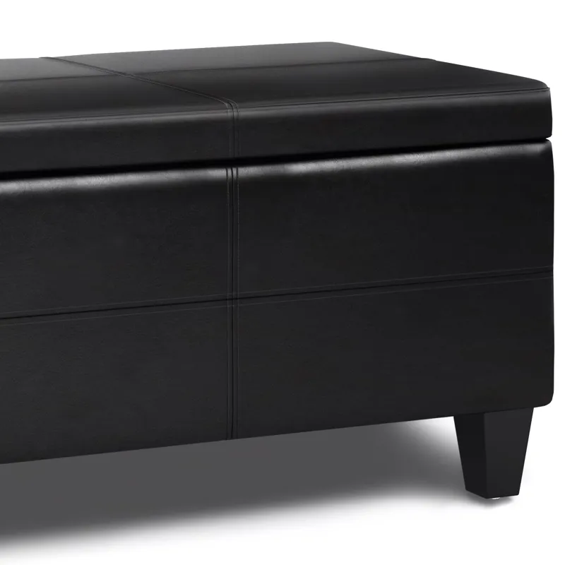 Afton - Storage Ottoman Bench - Midnight Black