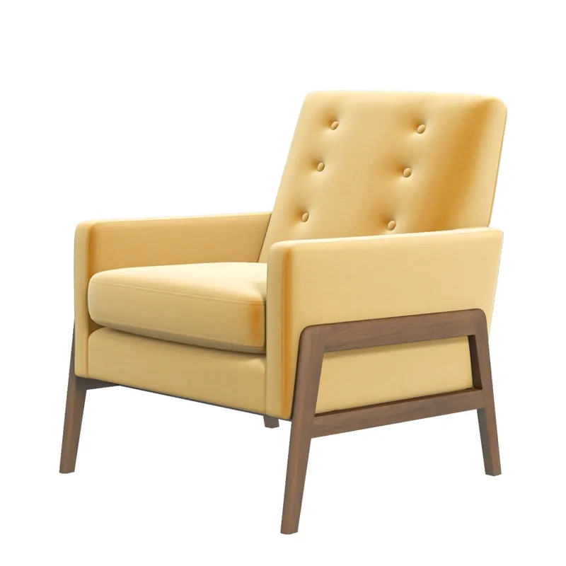 Cole - Solid Wood Lounge Chair - Yellow