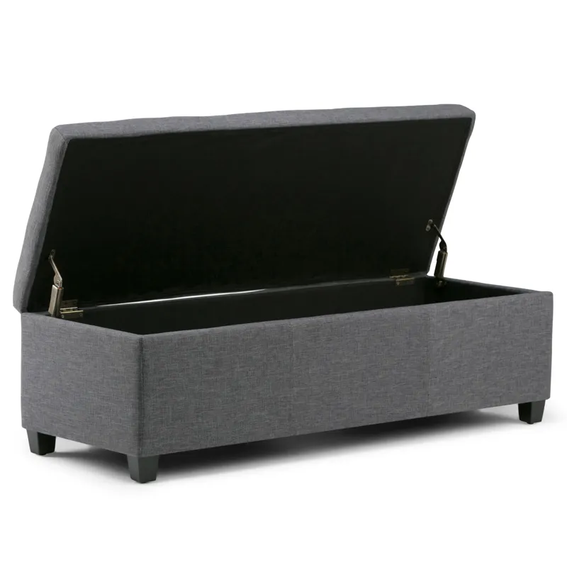 Avalon - Storage Ottoman Bench - Slate Grey