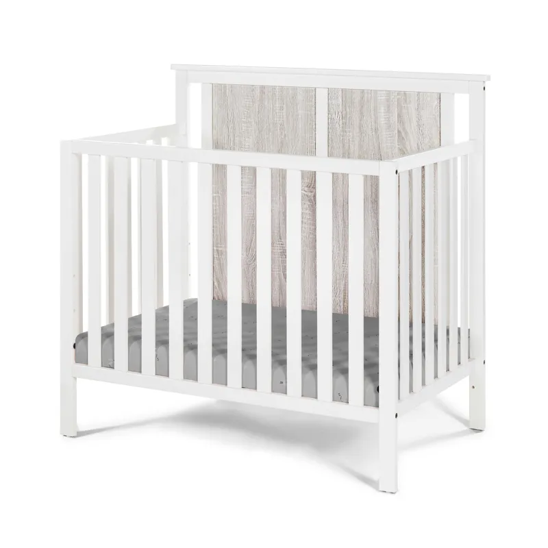 Connelly - Mini Crib With Mattress Pad - White / Rockport Gray