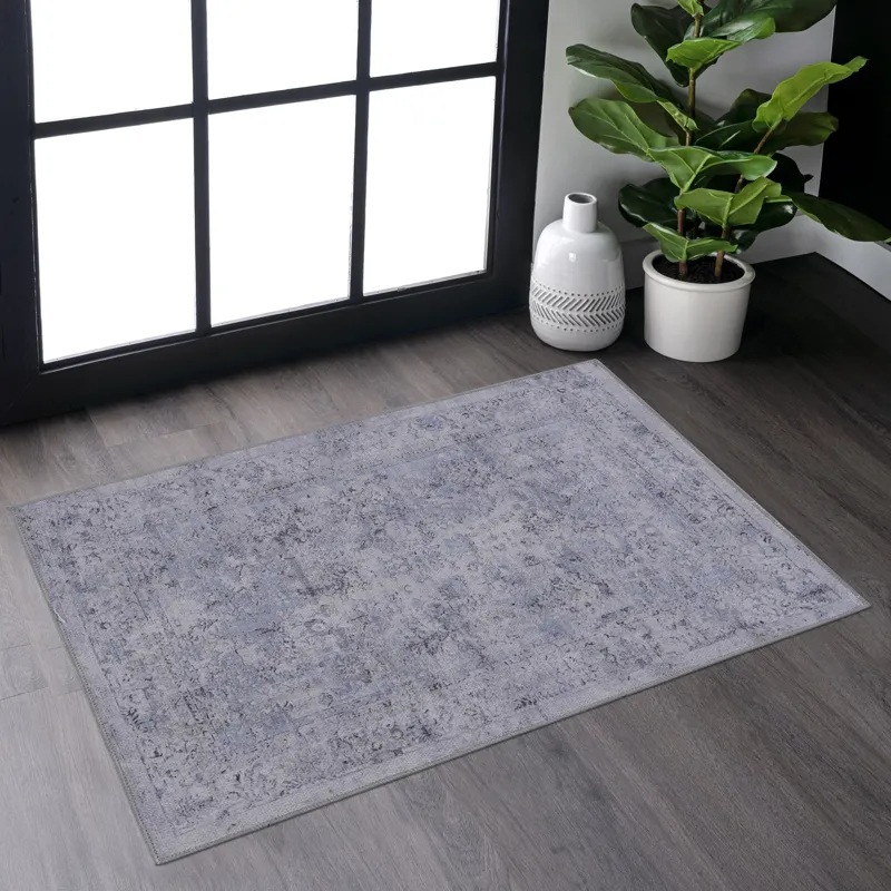 2\' x 3\' Machine Washable Area Rugs, Low-Pile, Non-Slip, Non-Shedding, Foldable, Kid & Pet Friendly