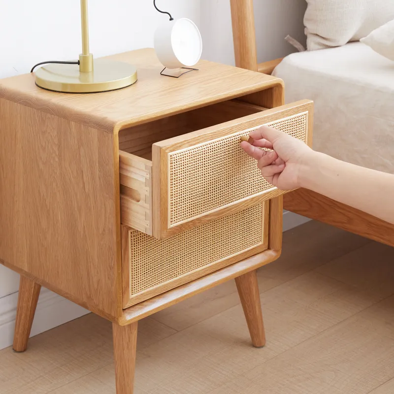 Bedside Cabinet, Modern Simple Nightstands North America - Oak