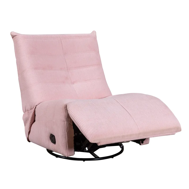 Georgena - Corduroy Swivel Glider Recliner - Pink