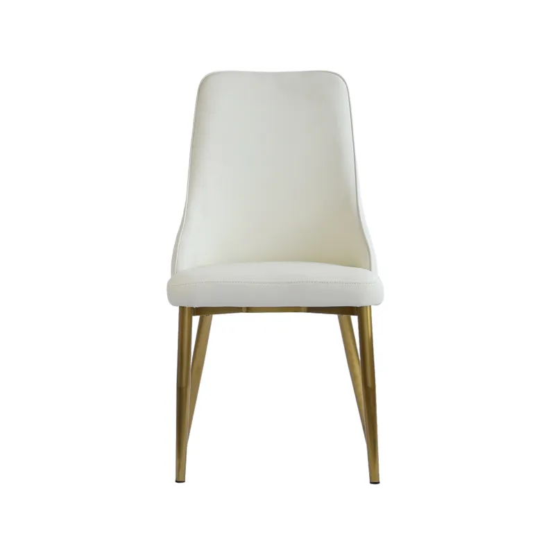 Modern PU Sponge-Filled Dining Chair, Solid Wood Metal Legs, Suitable For Restaurants, Living Rooms 