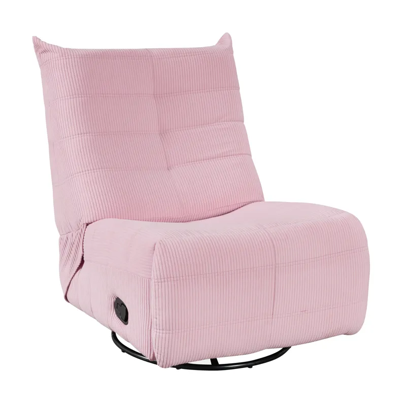 Georgena - Corduroy Swivel Glider Recliner - Pink