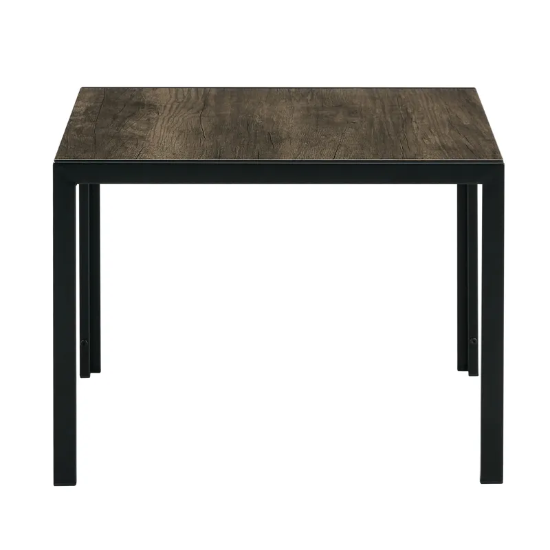 Nesting Coffee Table (Set of 2), Square Modern Stacking Table With Wood Finish For Living Room - Gra