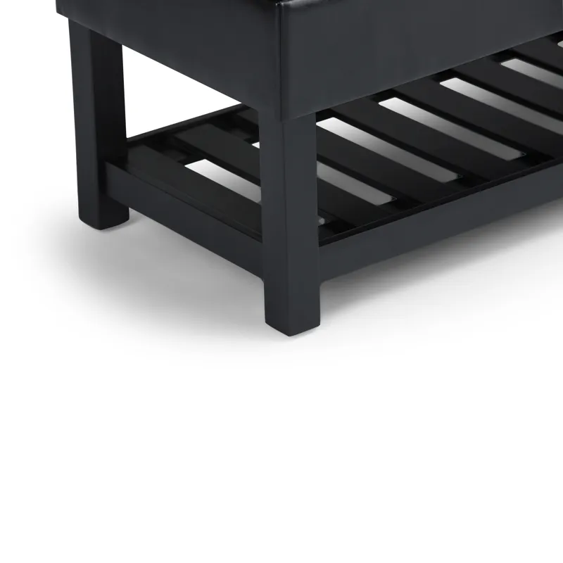 Saxon - Storage Ottoman Bench - Midnight Black