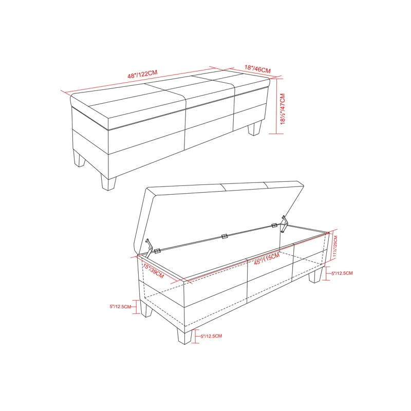 Afton - Storage Ottoman Bench - Tanners Brown
