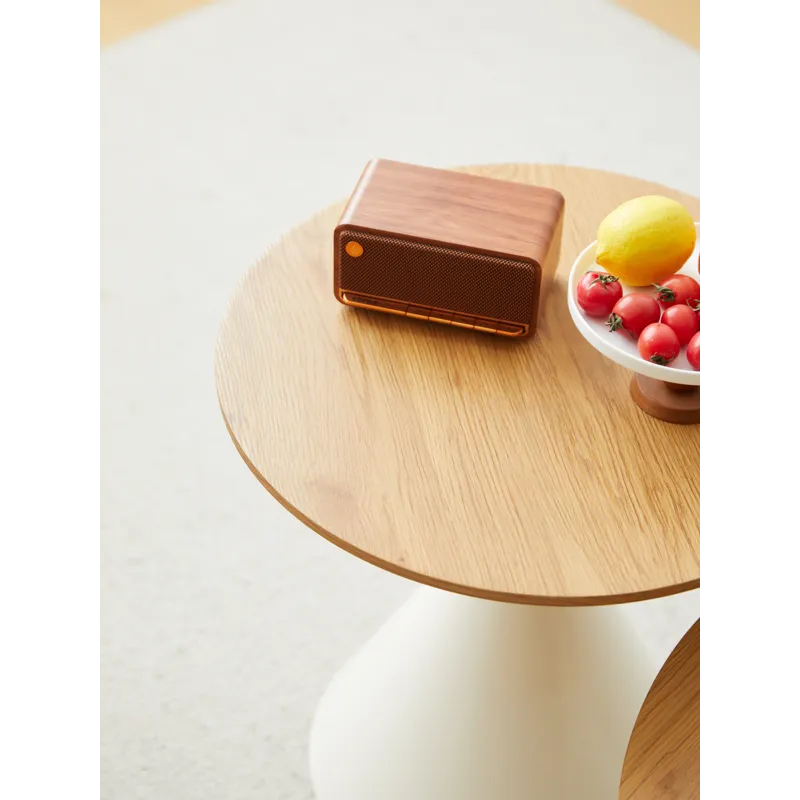 Round Coffee Table - Brown / White