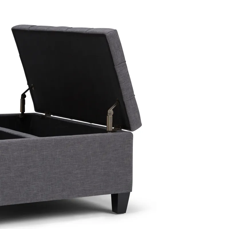 Harrison - Coffee Table Storage Ottoman - Slate Grey