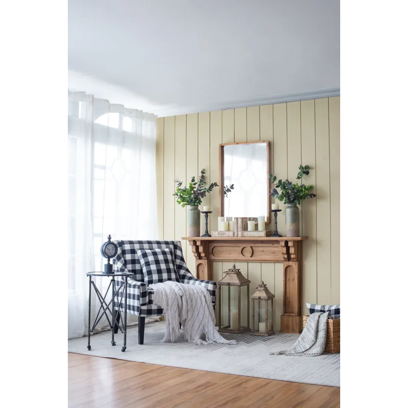 Rectangle Wood Mirror, Farmhouse Wall Decor For Living Room Bedroom Entryway - Brown