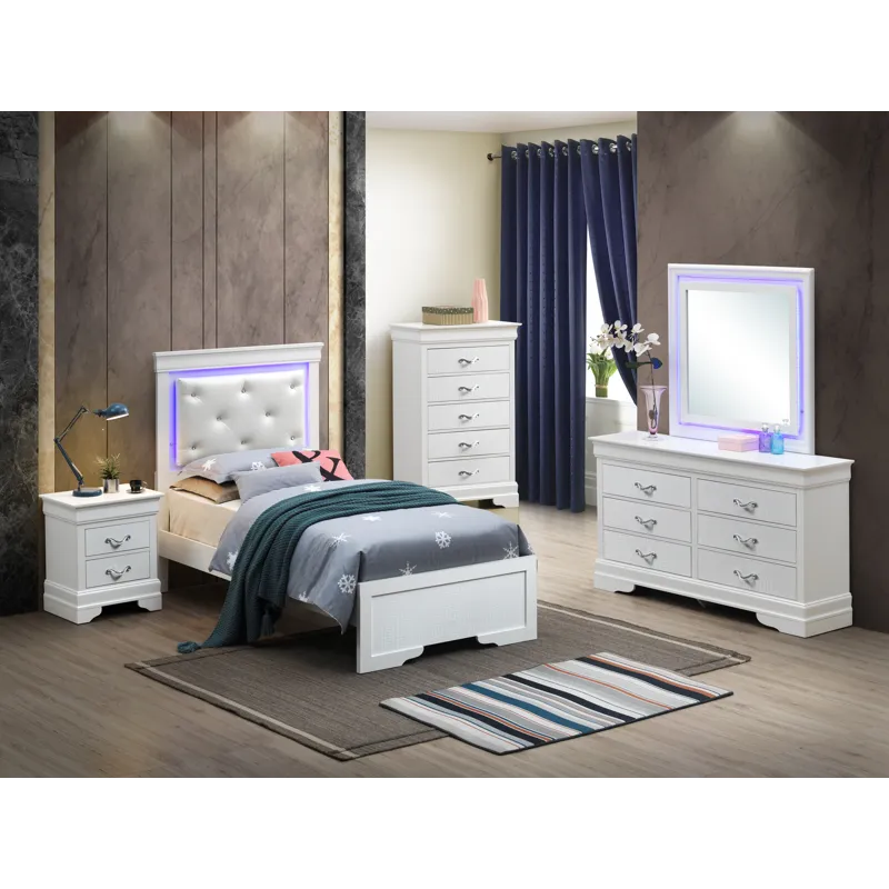 Lorana - G6590C-TB3 Twin Bed - Silver Champagne