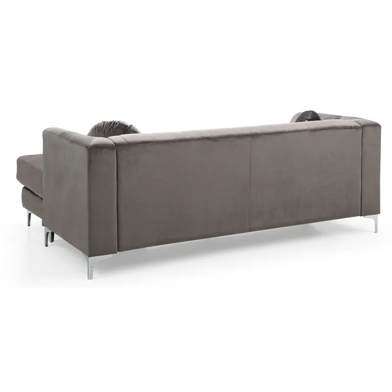 Pompano - G782B-SC Sofa Chaise (3 Boxes) - Dark Gray