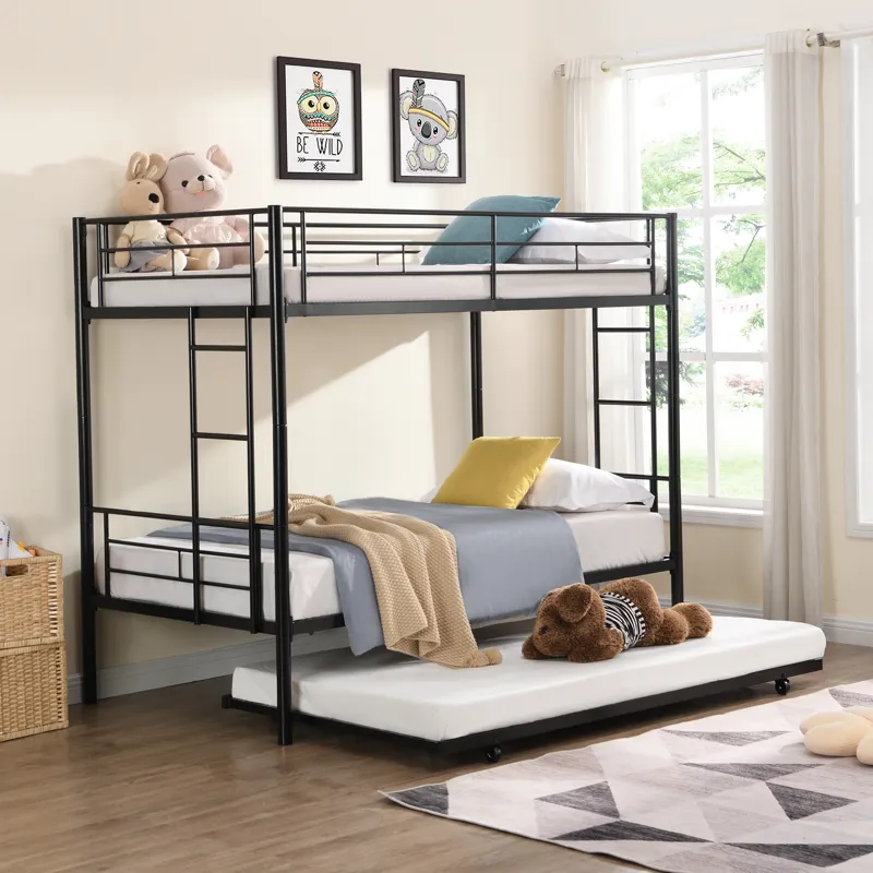 Bunk Bed With Trundle - Black