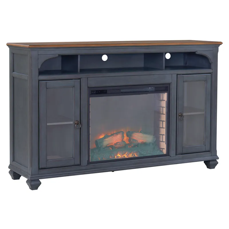 Americana - 66\" Fireplace TV Stand - Corduroy Blue