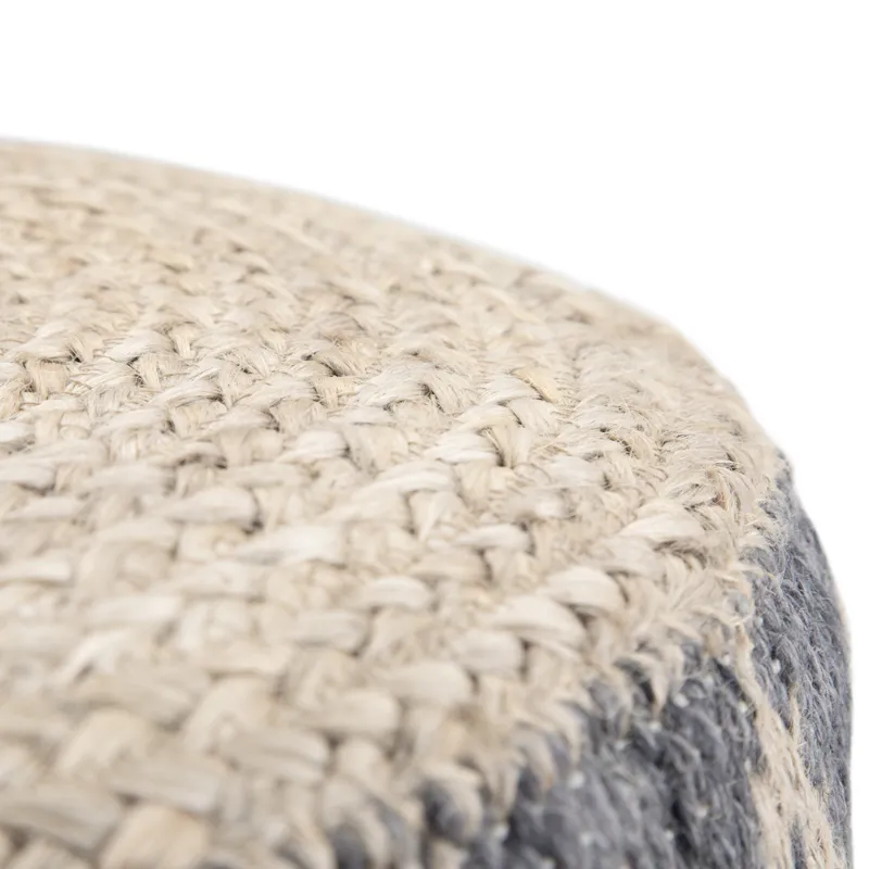 Edgeley - Round Pouf - Grey / Natural