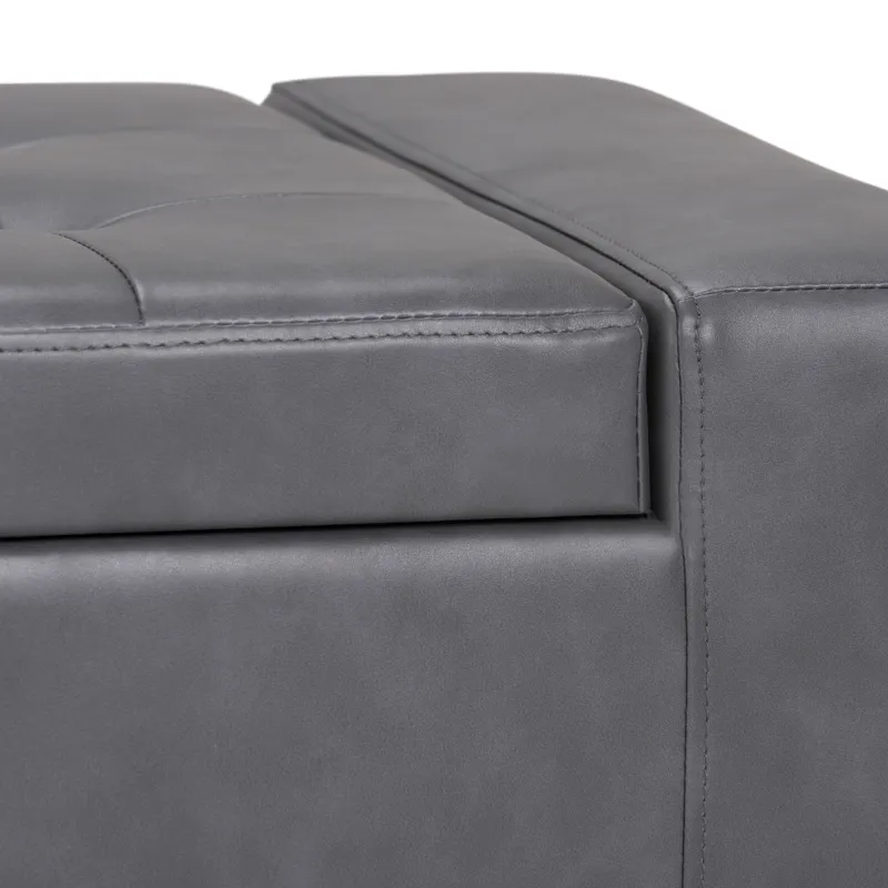 Laredo - Large Storage Ottoman - Stone Grey