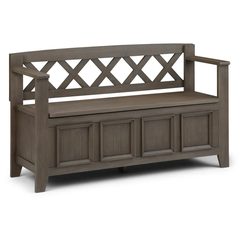 Amherst - Entryway Storage Bench - Farmhouse Grey