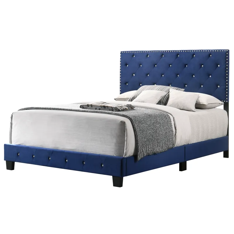 Suffolk - G1405-QB-UP Queen Bed - Navy Blue