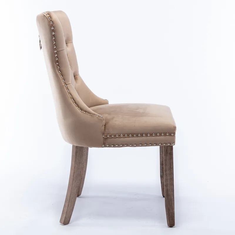 Nikki - Modern, High-End Tufted Solid Wood Contemporary Velvet Upholstered Dining Chair With Wood Le