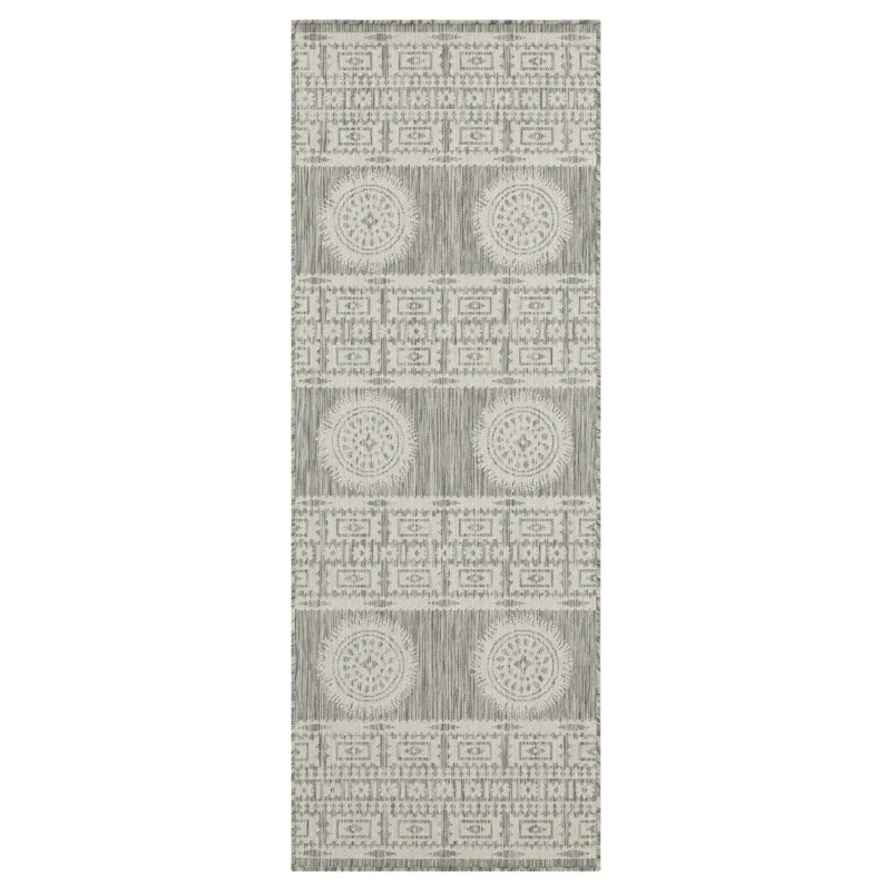 Sunshine - 2\'7\" X 7\'3\" Indoor / Outdoor Area Rug - Silver