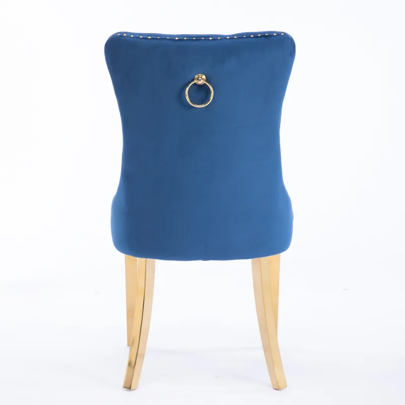 Nikki - Modern, High-End Tufted Solid Wood Contemporary Velvet Upholstered Dining Chair With Golden 